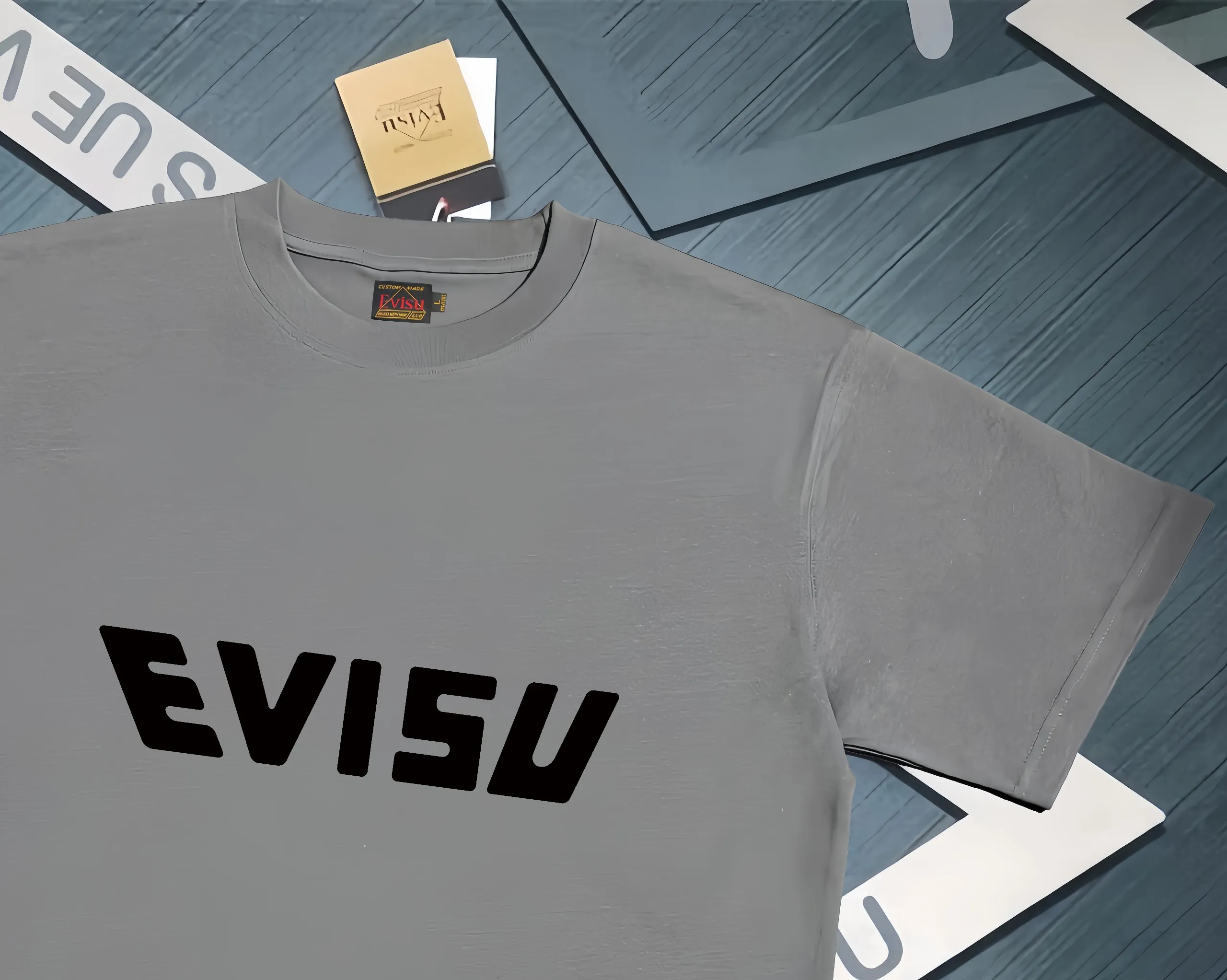 Evisu 2025New Arrival T ⚠ Quality⚠ Same Style T 。 ，Black S-XXL，White S-XXL，Gray M-XXL，Red S-XXL， Red M-XXL